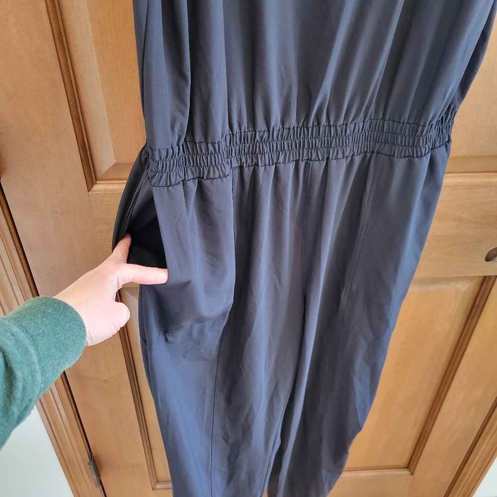 Athleta Roaming Romper Jumpsuit Black Size 16 New - Picture 5 of 10